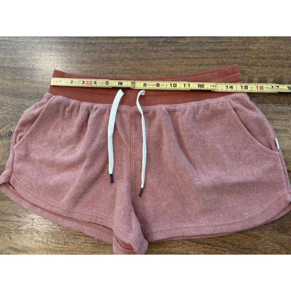 Feat Shorts Womens Medium Pink Blanket Blend Fleece Dolphin Hem Pockets